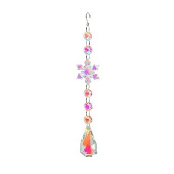 Sun Catcher for Garden Decor for Indoor Hanging 1 pc Pear Shape Silver Tone Clear