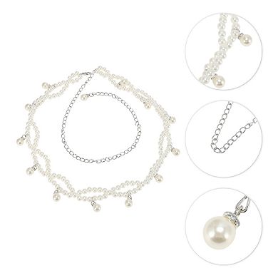 Pearl Braiding Adjustable Waist Cord White 1 Pc