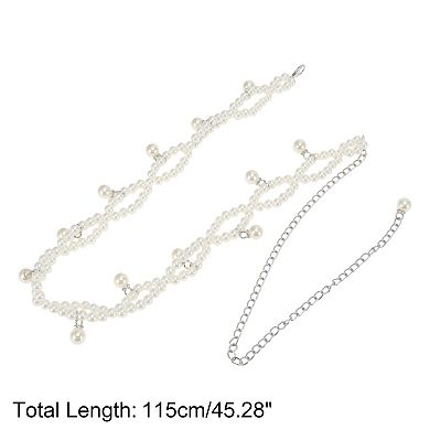 Pearl Braiding Adjustable Waist Cord White 1 Pc