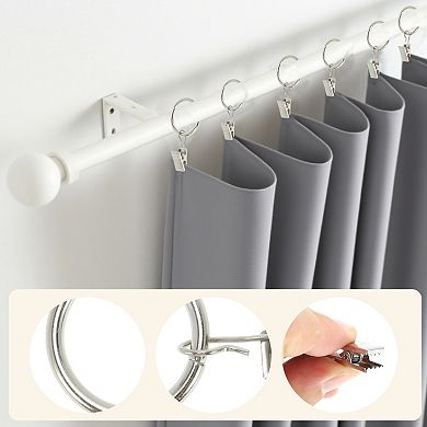 Curtain Rings with Clips for Hanging Curtains and Shower Curtain 10 Pcs 1.46"