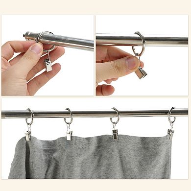 Curtain Rings with Clips for Hanging Curtains and Shower Curtain 10 Pcs 1.46"