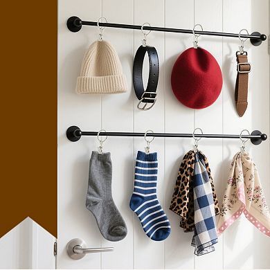 Curtain Rings with Clips for Hanging Curtains and Shower Curtain 10 Pcs 1.46"