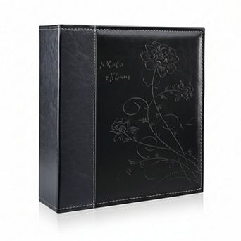 4x6 Leather Photo Album Holds 1000 Horizontal Vertical Photos with Black Pages for Wedding Family