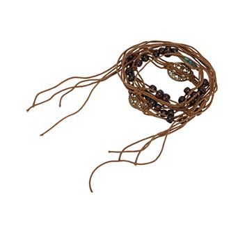 Hand-woven Handmade Cord Belt Brown Blue 1 pc