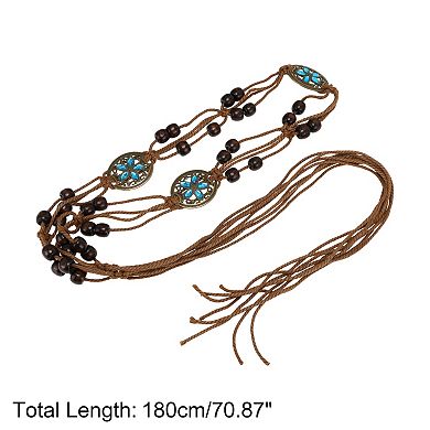 Hand-woven Handmade Cord Belt Brown Blue 1 Pc