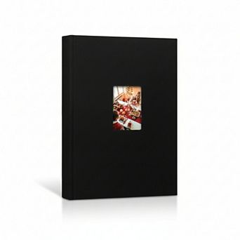 4x6 Photo Album 450 Pockets with Writing Space Linen Cover Front Window Wedding Family Black