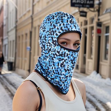 Ice Silk Geometric Balaclava Face Mask for Outdoor Sports 1 Pc