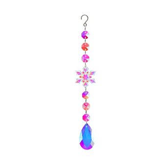 Sun Catcher for Garden Decor for Indoor Hanging 1 pc Web Shape Silver Tone Clear