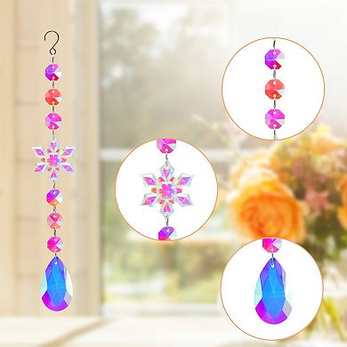 Sun Catcher for Garden Decor for Indoor Hanging 1 Pc Web Shape Silver Tone Clear