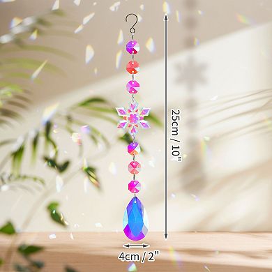 Sun Catcher for Garden Decor for Indoor Hanging 1 Pc Web Shape Silver Tone Clear