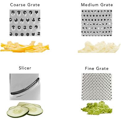 4 Sided Stainless Steel Box Grater with Detachable Storage Container