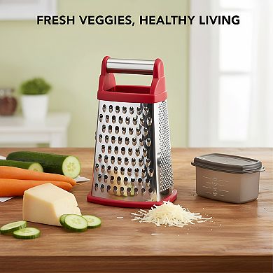 4 Sided Stainless Steel Box Grater with Detachable Storage Container
