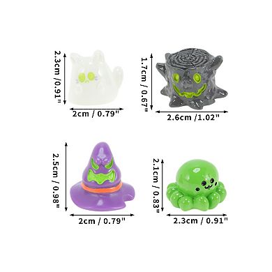 Realistic Figurines, Adorable Mini Figure, Great Cake Decor, White, Black, Green, Purple, 4 Pcs