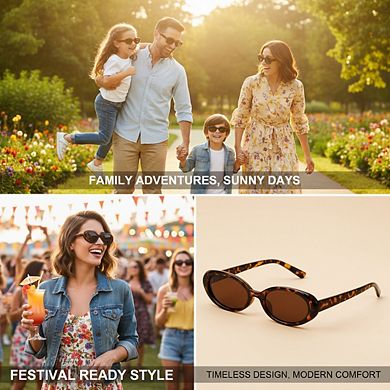 90s Retro Small Oval Sunglasses for Women Men