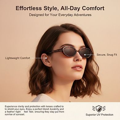 90s Retro Small Oval Sunglasses for Women Men