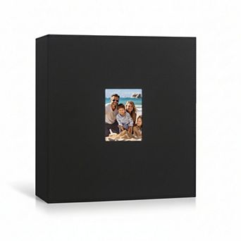 4x6 Photo Album 1000 Pockets Linen Cover with Front Window Acid-Free for Wedding Family Black