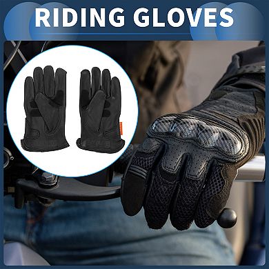 1 Pair Motorcycle Gloves, 9.84"x4.96", Black