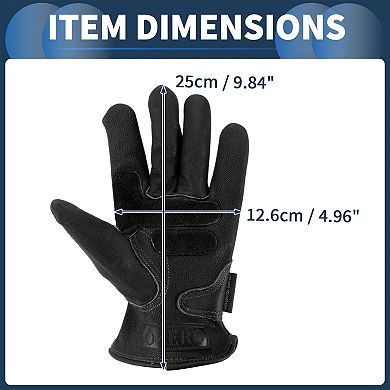 1 Pair Motorcycle Gloves, 9.84"x4.96", Black