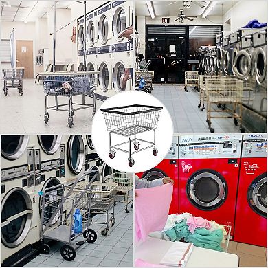Heavy-Duty Wheeled Laundry Cart for Large Loads, Groceries, or Household Storage