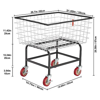 Heavy-Duty Wheeled Laundry Cart for Large Loads, Groceries, or Household Storage