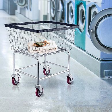 Heavy-Duty Wheeled Laundry Cart for Large Loads, Groceries, or Household Storage