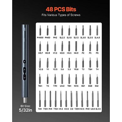 Electric Precision Screwdriver Kit with 48 Bits and LED Lights