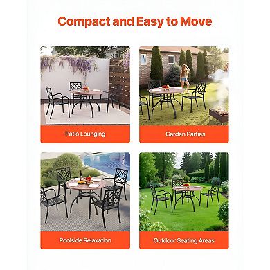 Patio Dining Table for 4, Metal Outdoor Table