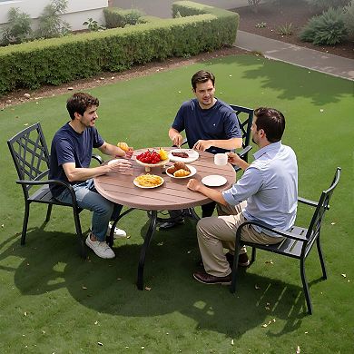 Patio Dining Table for 4, Metal Outdoor Table