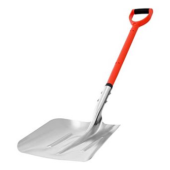 Aluminum Snow Shovel with D-Grip Handle, Tall Blade for Quick Winter Cleanup