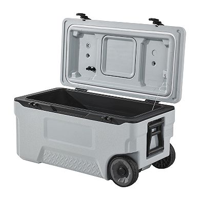 74QT Wheeled Ice Cooler with Pull Handle for Outdoor Parties and Travel