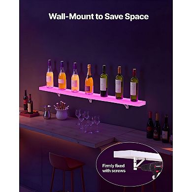 Wall Mount or Countertop Wine Rack with LED Lights for 12 Bottles