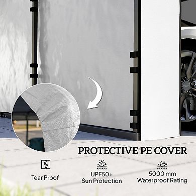 Outsunny Carport Replacement Sidewall Panel Set of 4 for 10ft x 15ft Carports