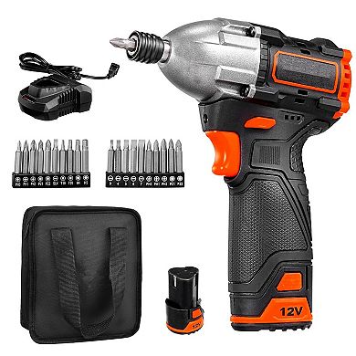 Brushless Cordless Impact Driver with LED Light and Multiple Bit Kit
