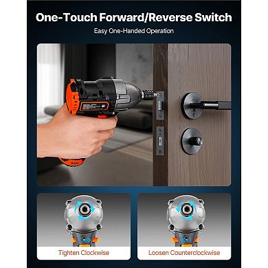 Brushless Cordless Impact Driver with LED Light and Multiple Bit Kit