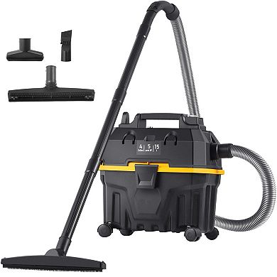 5 HP Wet/Dry Vacuum Cleaner with 65 CFM Suction and 4-Gallon Tank
