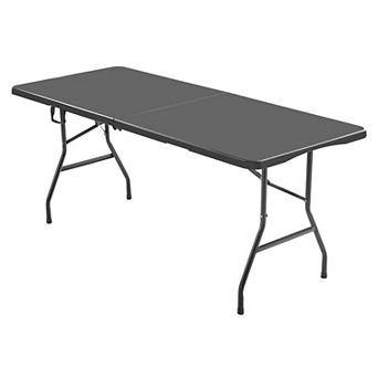Folding Picnic and Camping Table with Built-In Handle and Non-Slip Rubber Legs