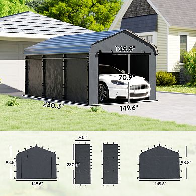 Outsunny Carport Replacement Sidewall Panel Set of 4 for 12ft x 20ft Carports