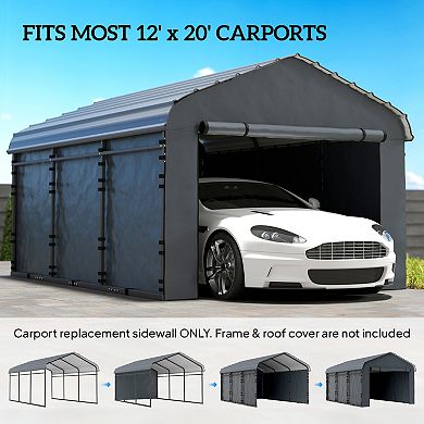 Outsunny Carport Replacement Sidewall Panel Set of 4 for 12ft x 20ft Carports