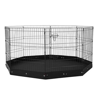 8-Panel Pet Playpen with Floor Mat, 30-Inch Indoor and Outdoor Dog Pen