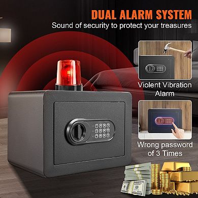 Digital Keypad Safe for Cash, Jewelry, and Documents with Dual Alarm