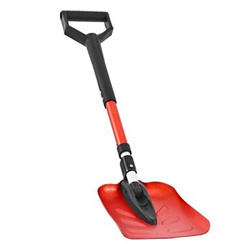 Adjustable Aluminum Snow Shovel with PP D-Grip Handle, Portable and Foldable