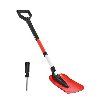 Adjustable Aluminum Snow Shovel with PP D-Grip Handle, Portable and Foldable