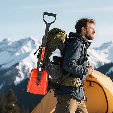 Adjustable Aluminum Snow Shovel with PP D-Grip Handle, Portable and Foldable