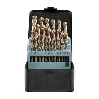 High-Speed Steel Cobalt Drill Bits with Quick-Cut Point and Storage Case