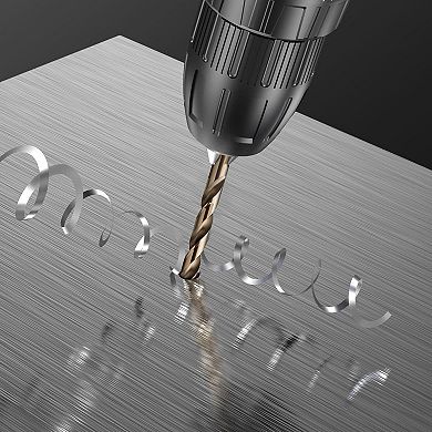 High-Speed Steel Cobalt Drill Bits with Quick-Cut Point and Storage Case