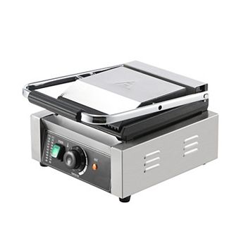 Adjustable Temperature Panini Grill with Cool-Touch Handle and Removable Oil Tray