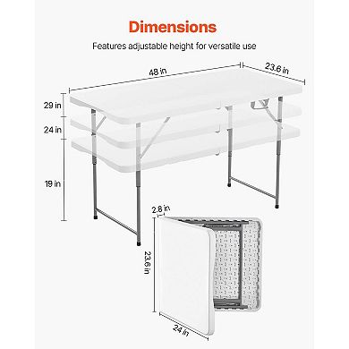 Adjustable Folding Outdoor Table Seats 46 for Camping, Backyard
