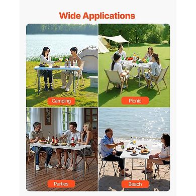 Adjustable Folding Outdoor Table Seats 46 for Camping, Backyard