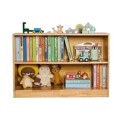 Bookshelf and Storage Organizer with 2 Compartments and Top Shelf