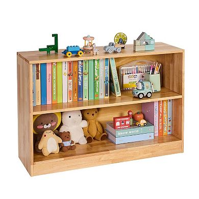 Bookshelf and Storage Organizer with 2 Compartments and Top Shelf